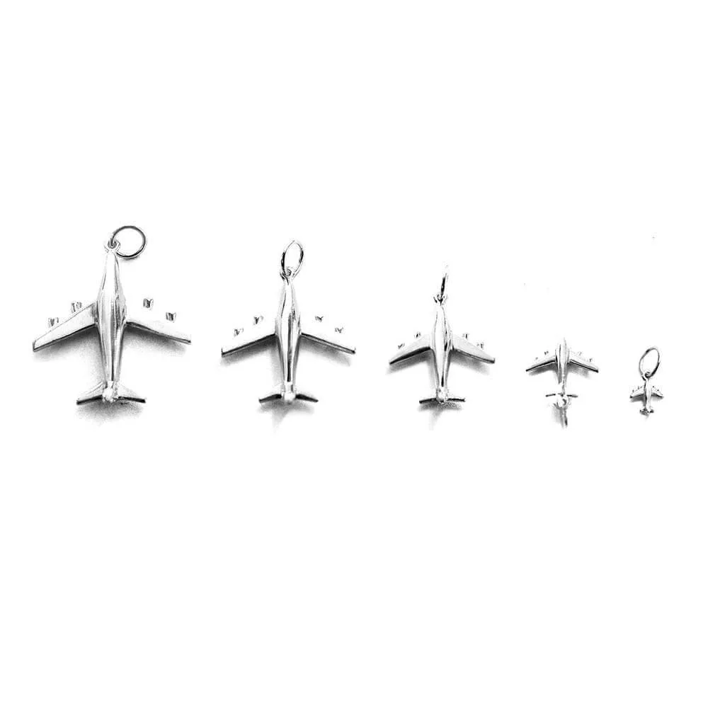 Airplane Charm Silver Small