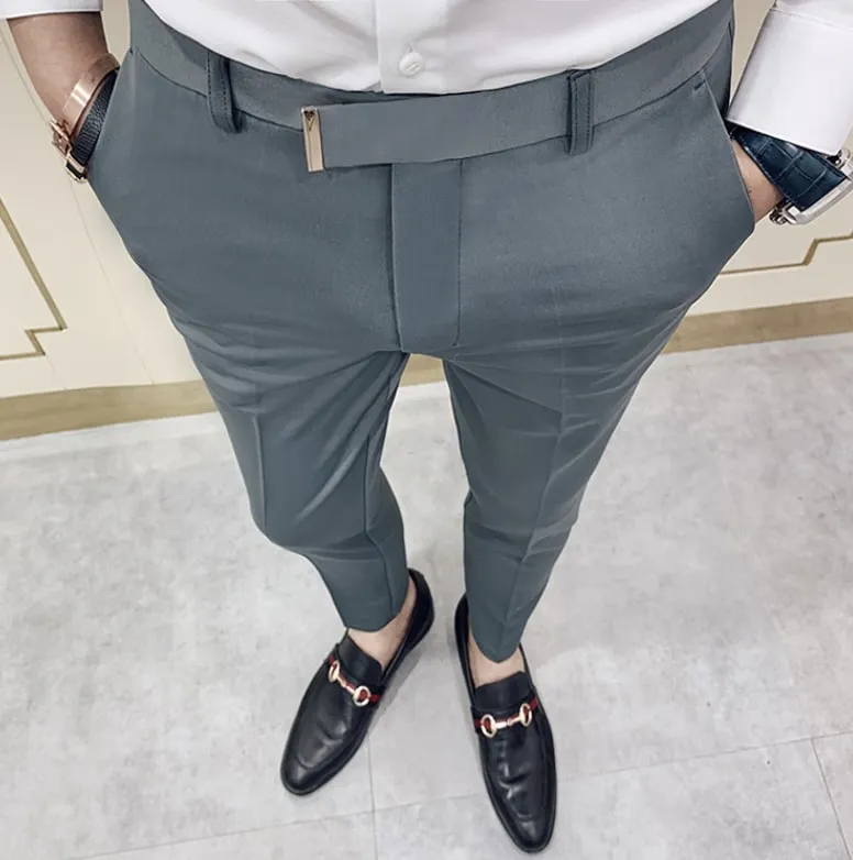 Antonios Gray Casual Outfit Pants