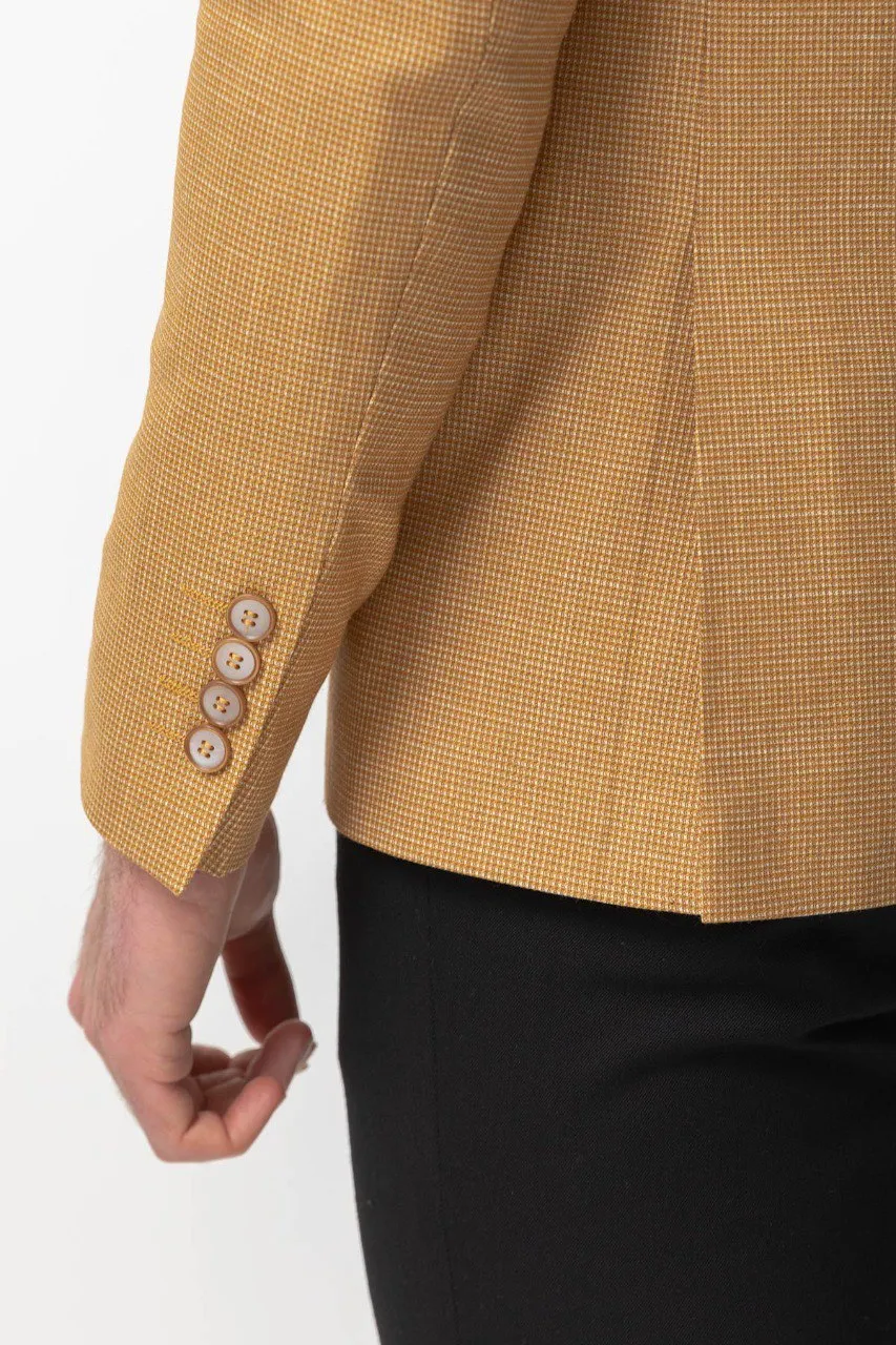 Bojoni Pezza Slim Fit Yellow Blazer