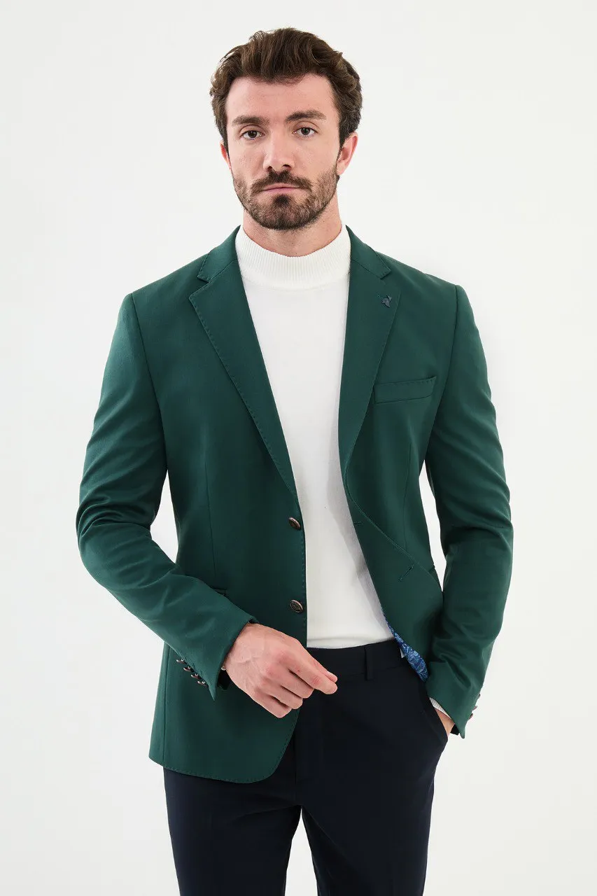 Bojoni Torretta Slim Fit Green Blazer