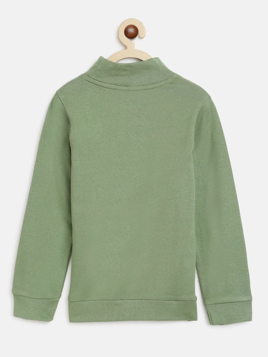 Boys Olive Patch Pocket Sweatshirt