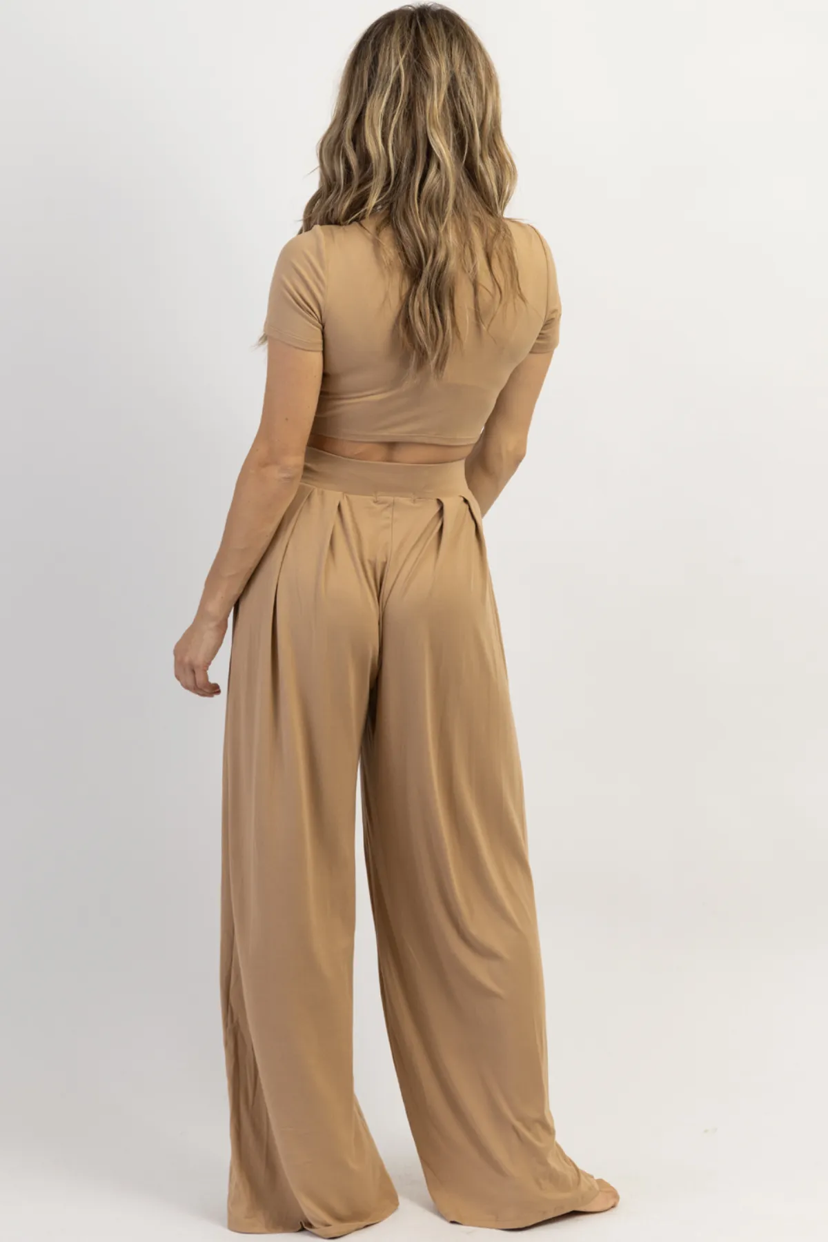 BUTTER SOFT TOFFEE PALAZZO PANT SET