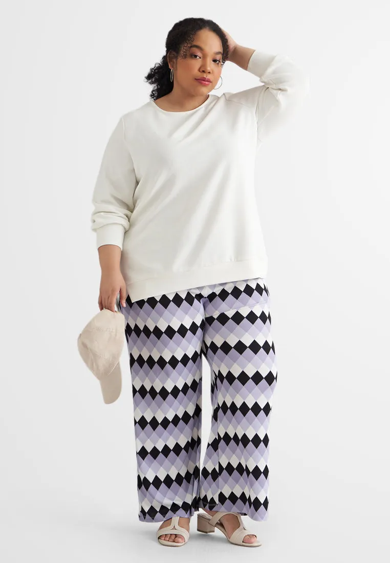 Cecilia Fun Printed Soft Ribbed Pants