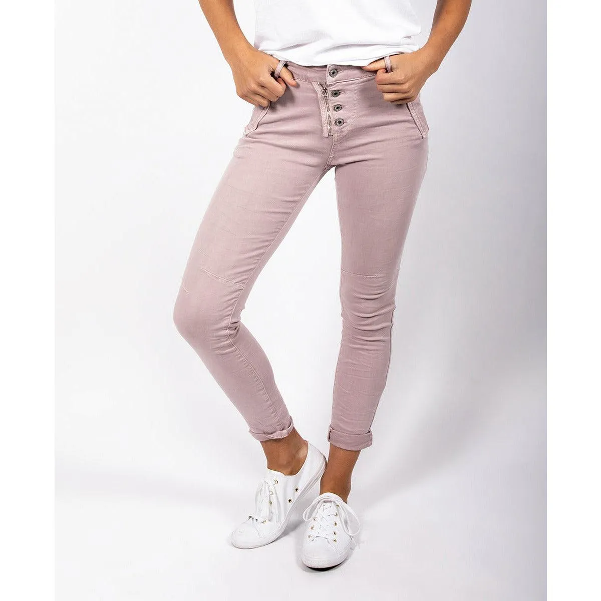 Classic Button Fly Jeans from Italian Star - Lilac