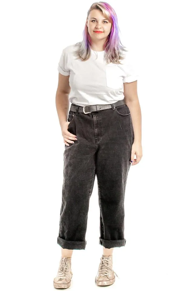 Classic Vintage Mom Jeans - Black