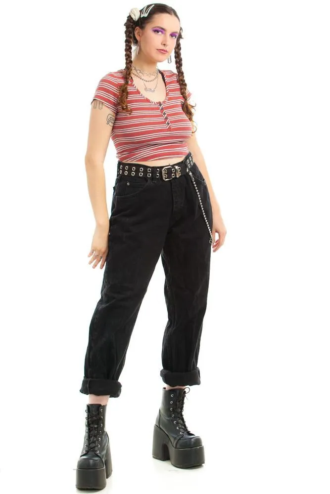 Classic Vintage Mom Jeans - Black