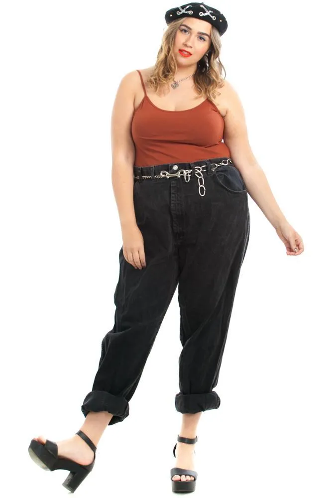 Classic Vintage Mom Jeans - Black