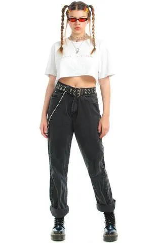 Classic Vintage Mom Jeans - Black