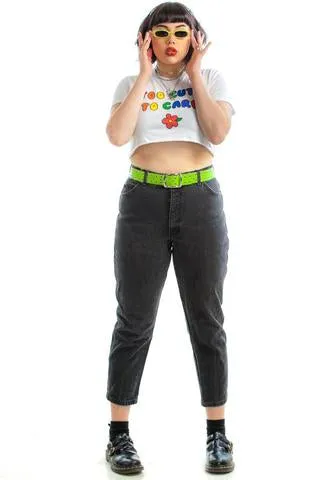 Classic Vintage Mom Jeans - Black