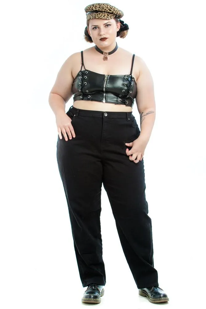 Classic Vintage Mom Jeans - Black