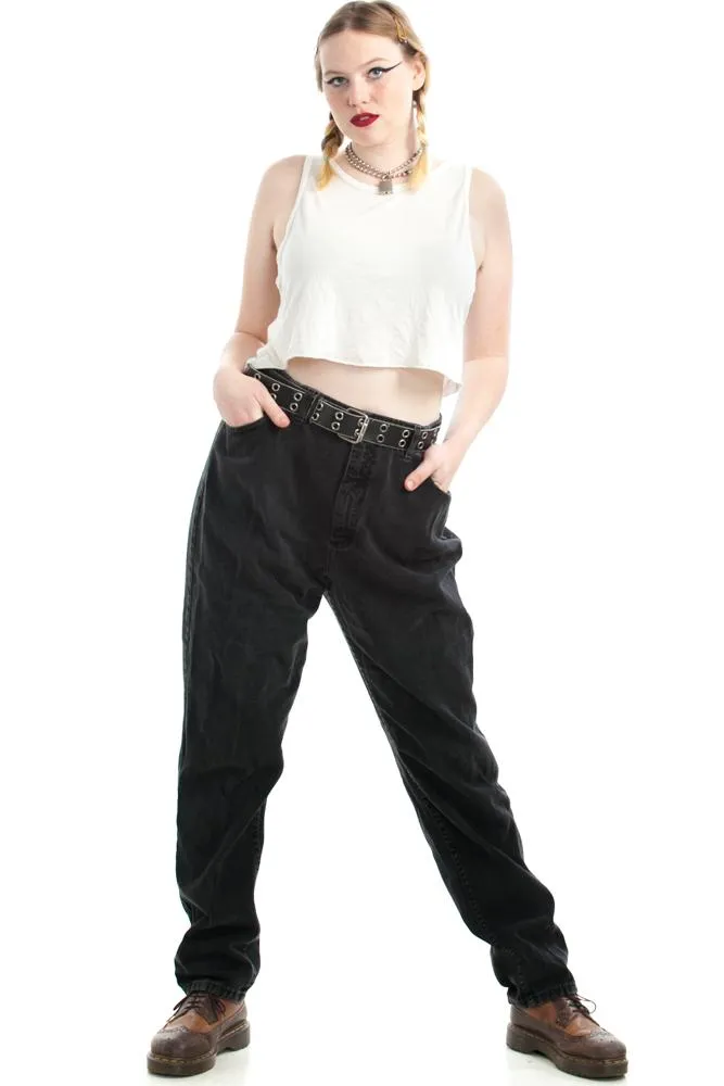 Classic Vintage Mom Jeans - Black