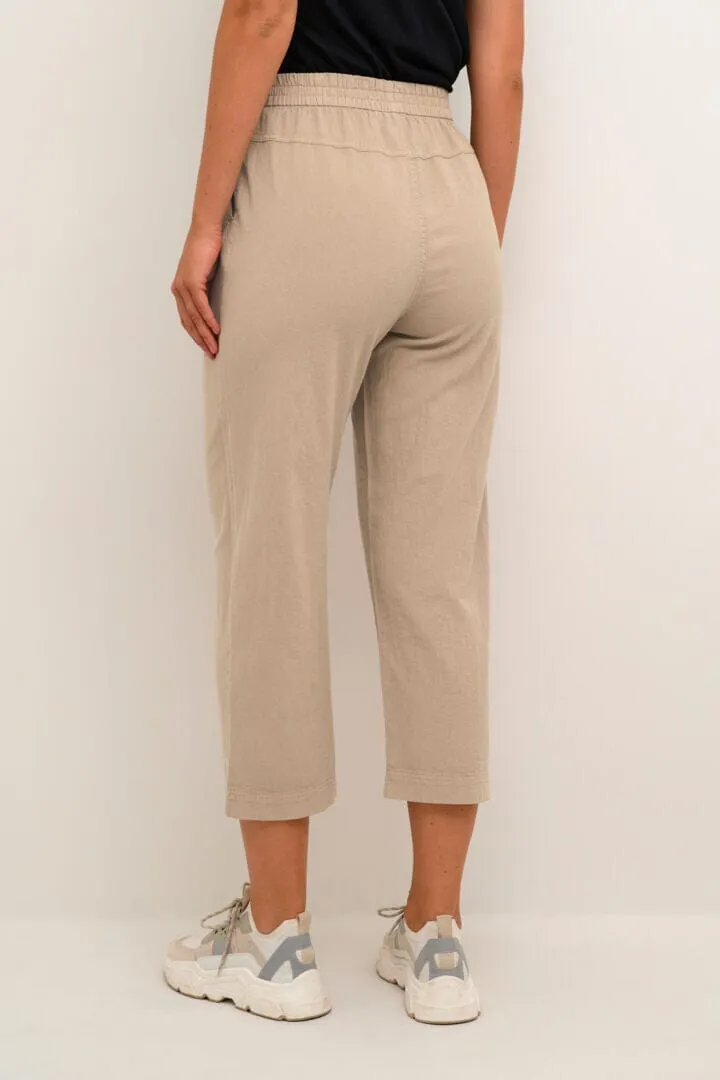 CROPPED BEIGE COTTON PANT