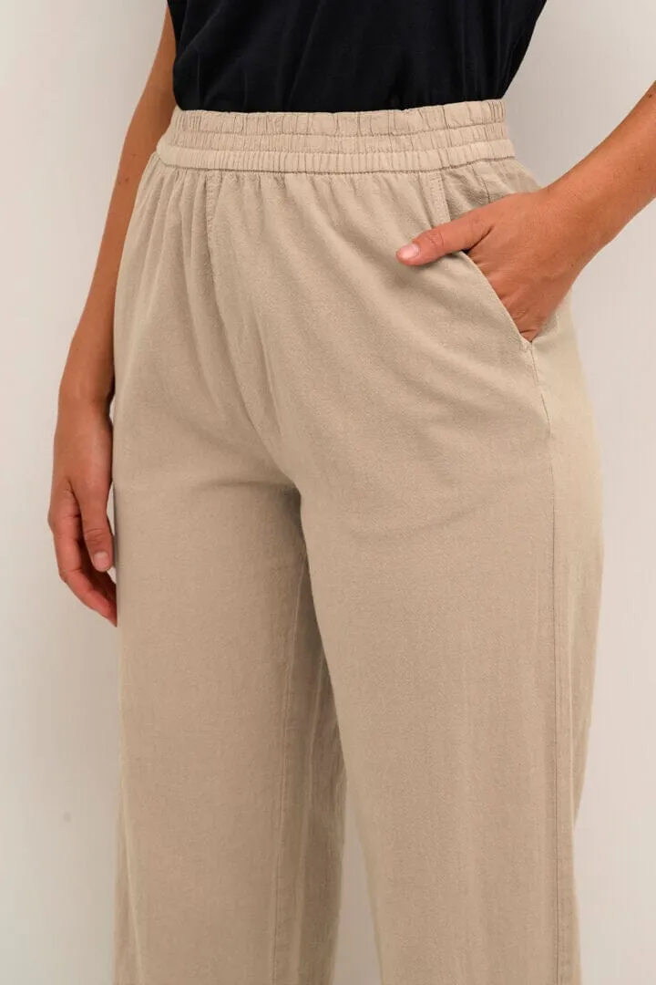 CROPPED BEIGE COTTON PANT