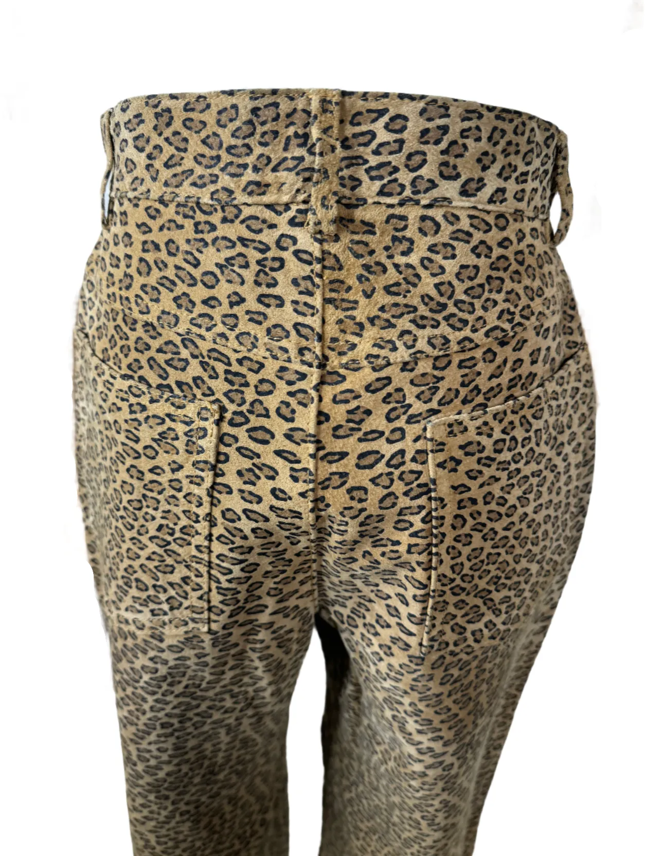 Forenza Leopard Print Leather Pants 1980s