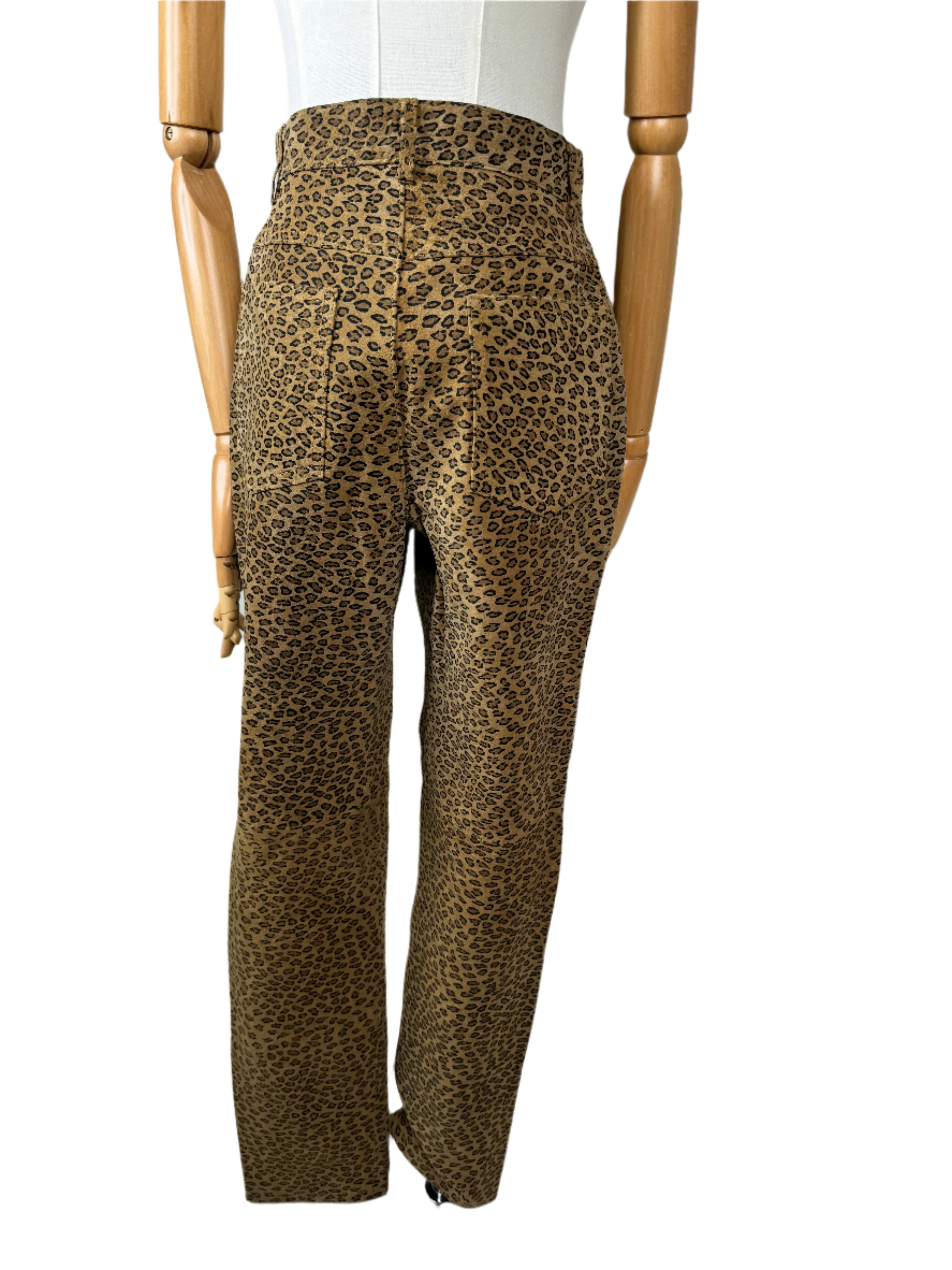 Forenza Leopard Print Leather Pants 1980s