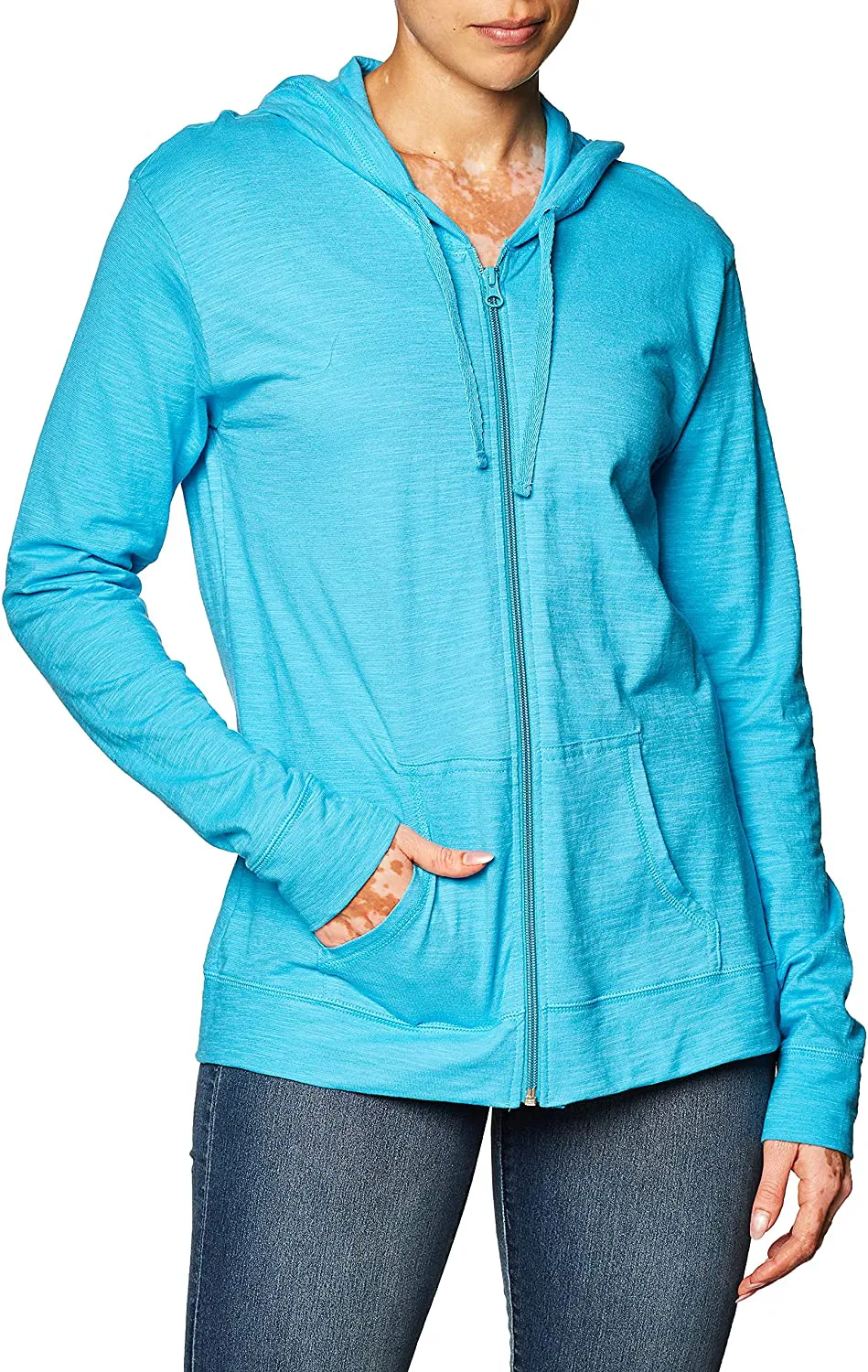 Hanes Women's Jersey Full Zip Hoodie