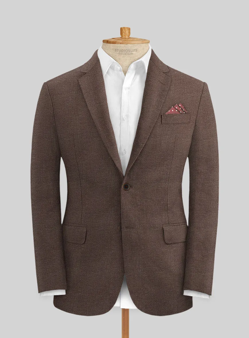 Italian Prato Brown Dobby Linen Jacket