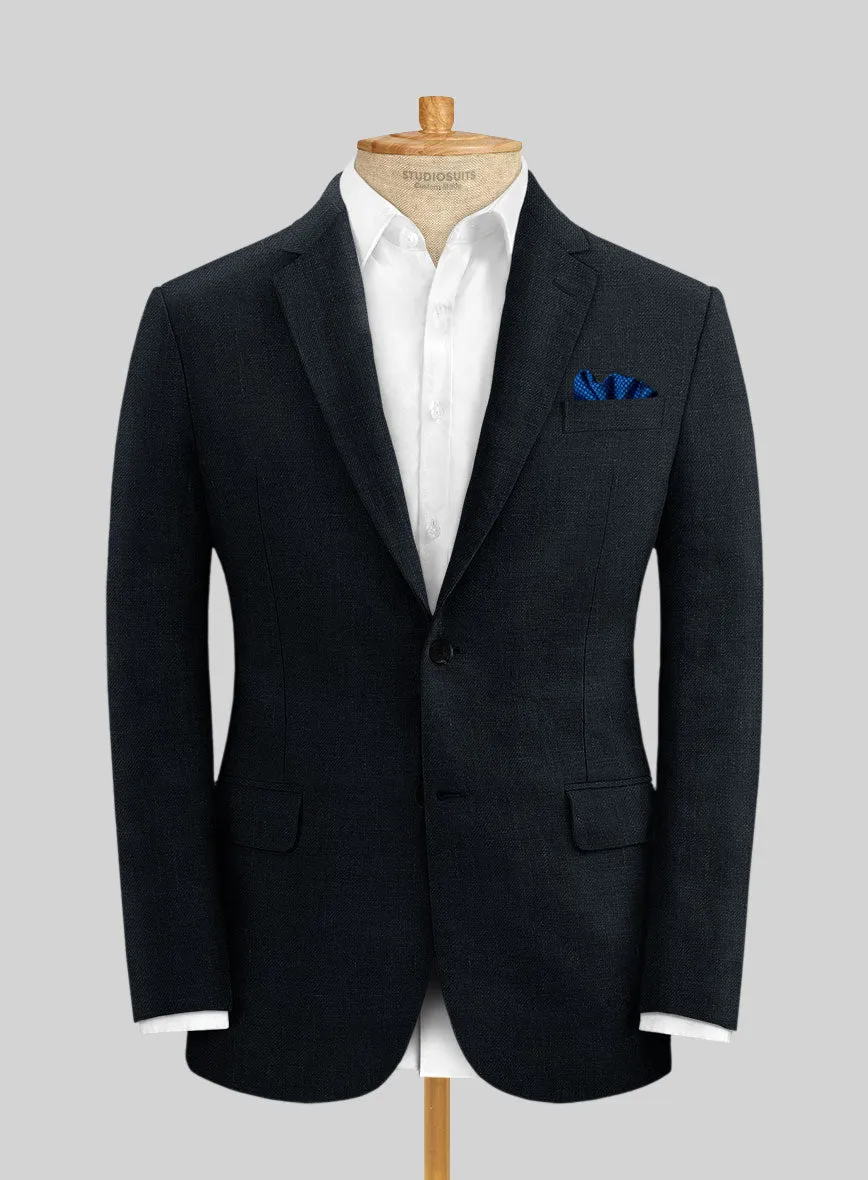 Italian Prato Midnight Linen Jacket