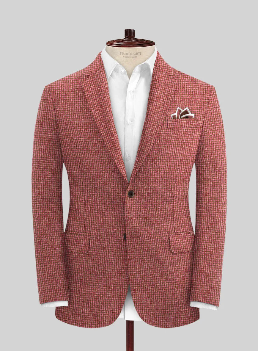 Italian Prato Tango Houndstooth Linen Jacket