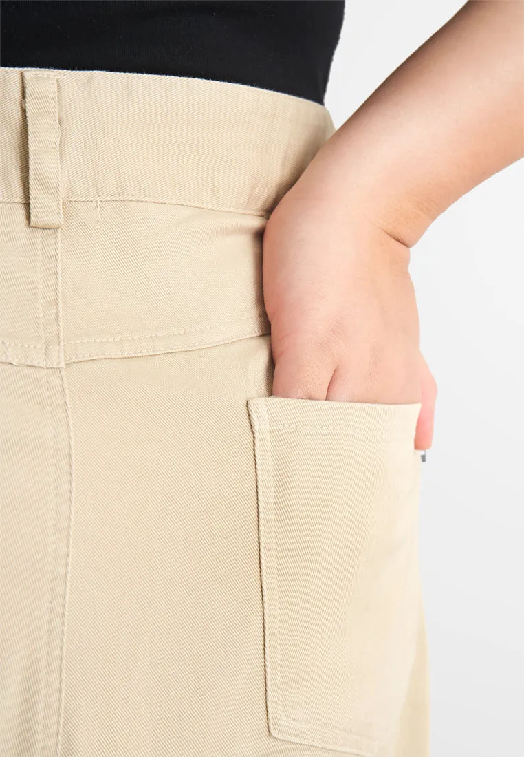 Jazz Soft Stretch Wide Leg Khaki Pants (202207)