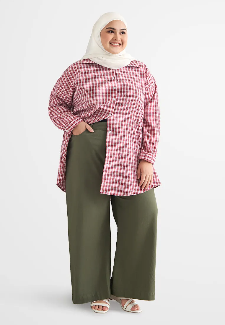 Jazz Soft Stretch Wide Leg Khaki Pants (202207)