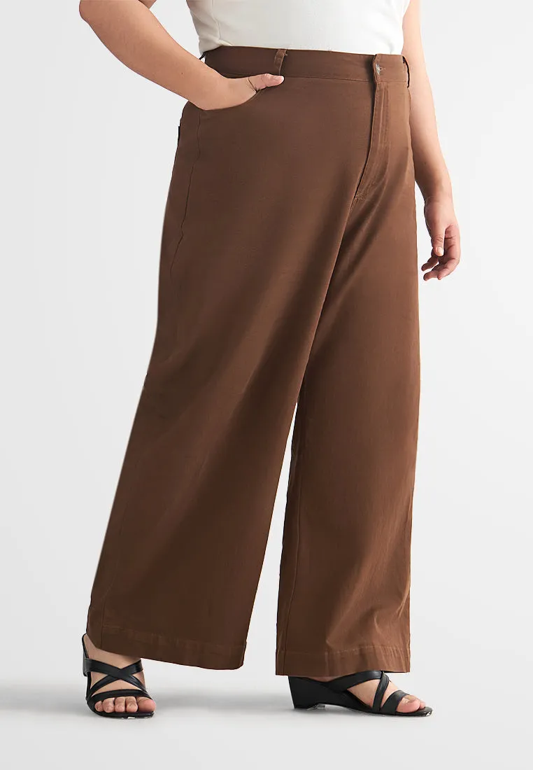 Jazz Soft Stretch Wide Leg Khaki Pants (202207)