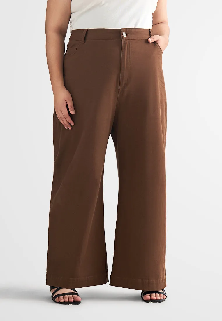 Jazz Soft Stretch Wide Leg Khaki Pants (202207)