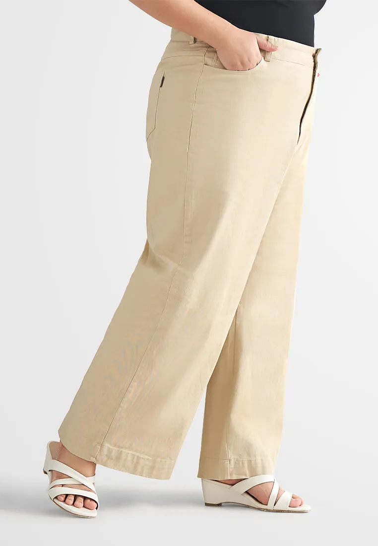 Jazz Soft Stretch Wide Leg Khaki Pants (202207)