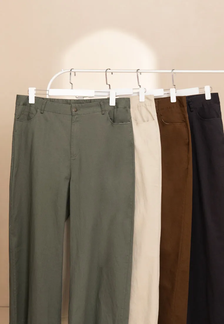 Jazz Soft Stretch Wide Leg Khaki Pants (202207)