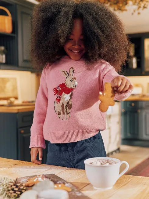 Joules Girls Hattie Character Intarsia Knit Jumper