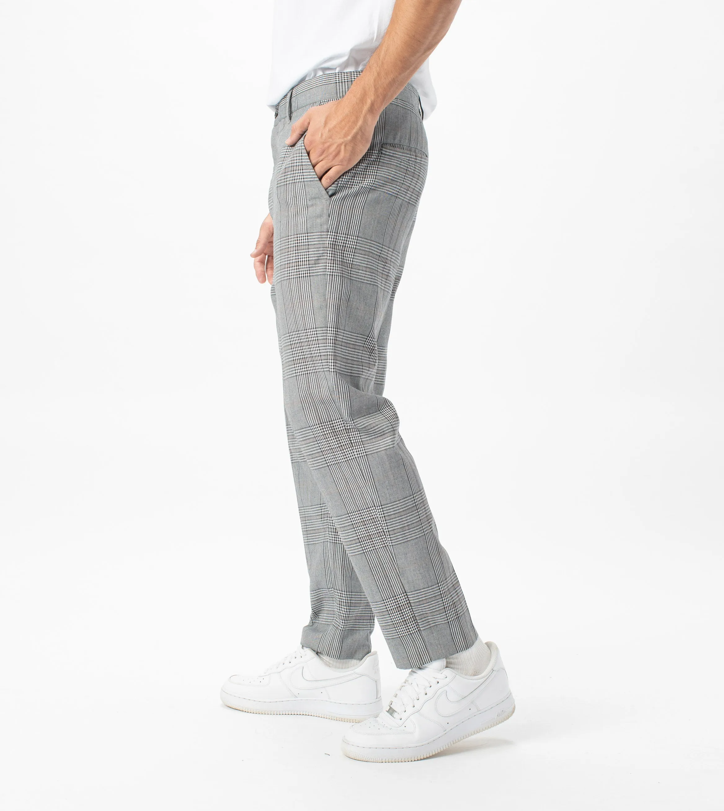 Jumpa Plaid Chino Pant Grey