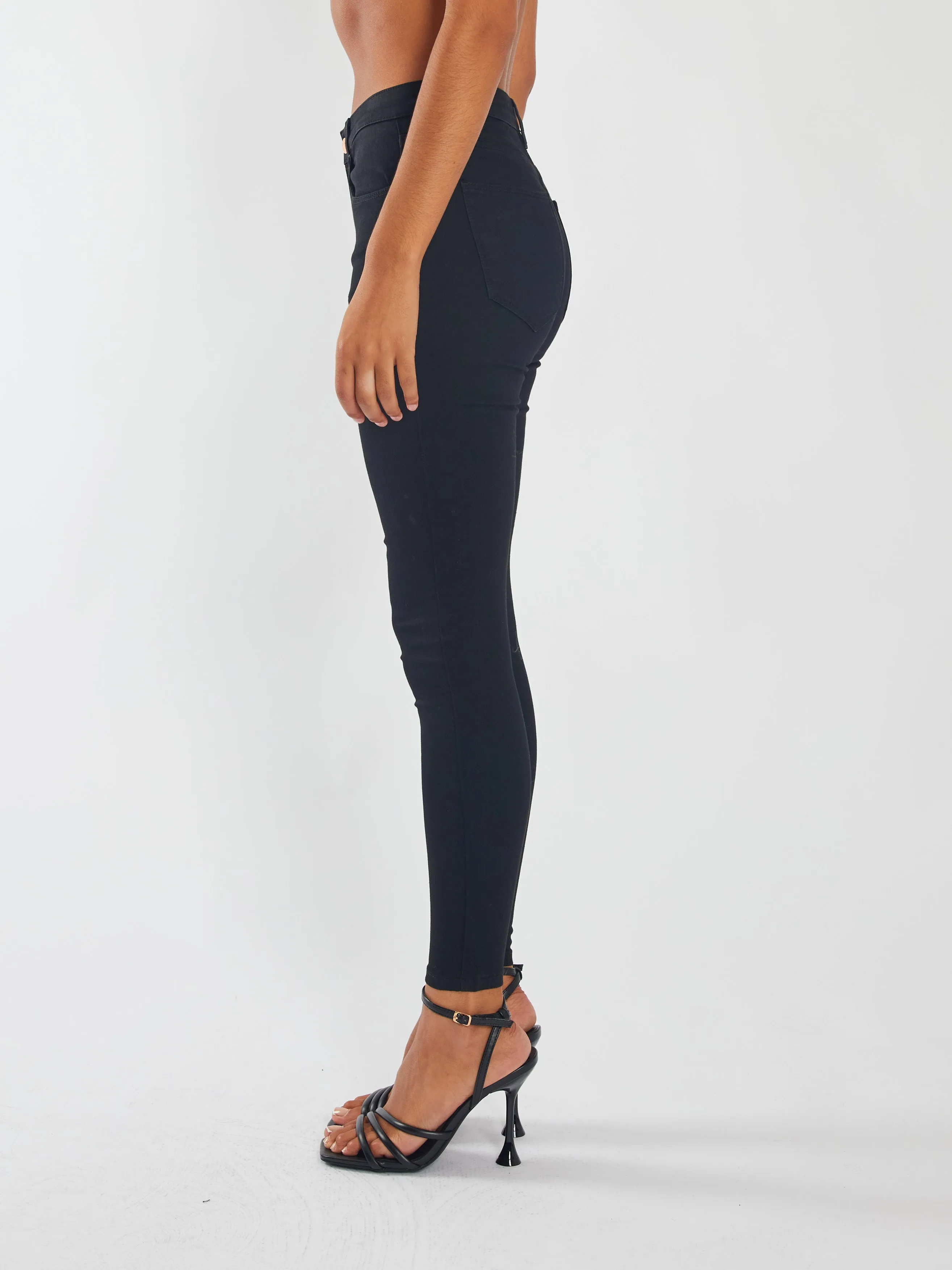 Kayla Mid Rise Skinny Black