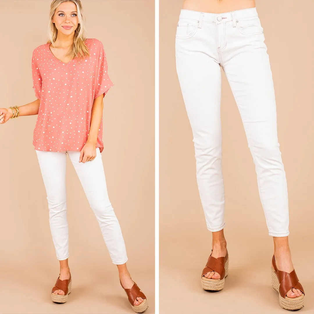 Let It Go Classic White Skinny Jeans