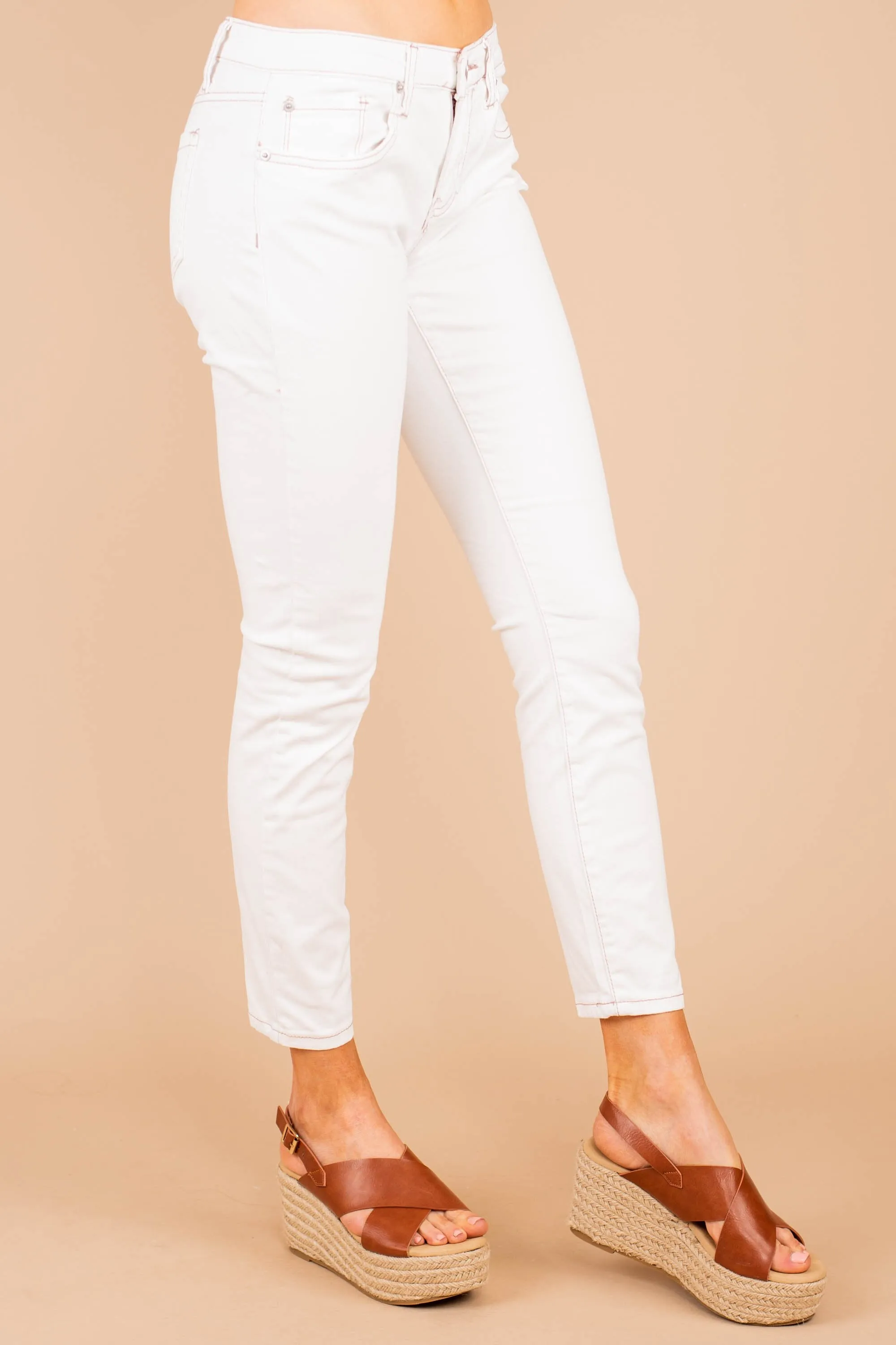 Let It Go Classic White Skinny Jeans