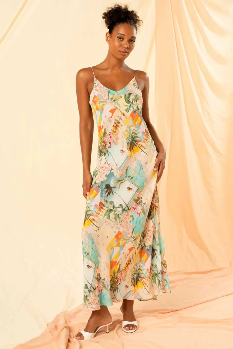 Lia Maxi Slip Dress in Vacanza