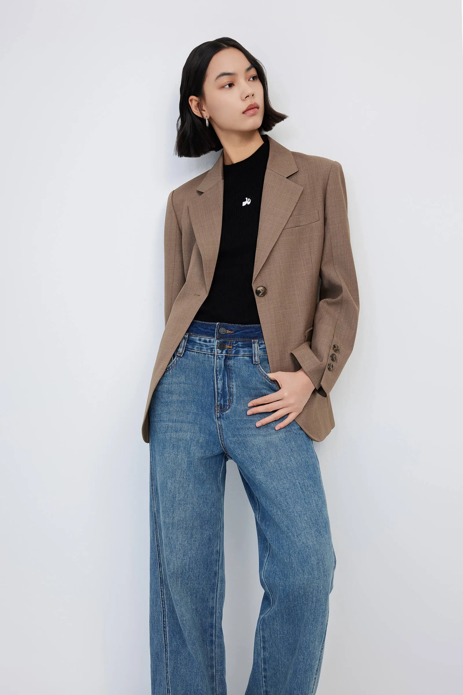 LILY Vintage Single-Breasted Blazer