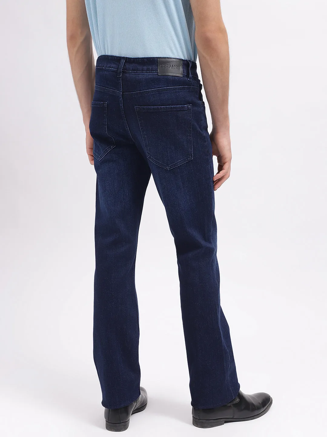 Lindbergh Men Blue Solid Bootcut Mid-Rise Jeans