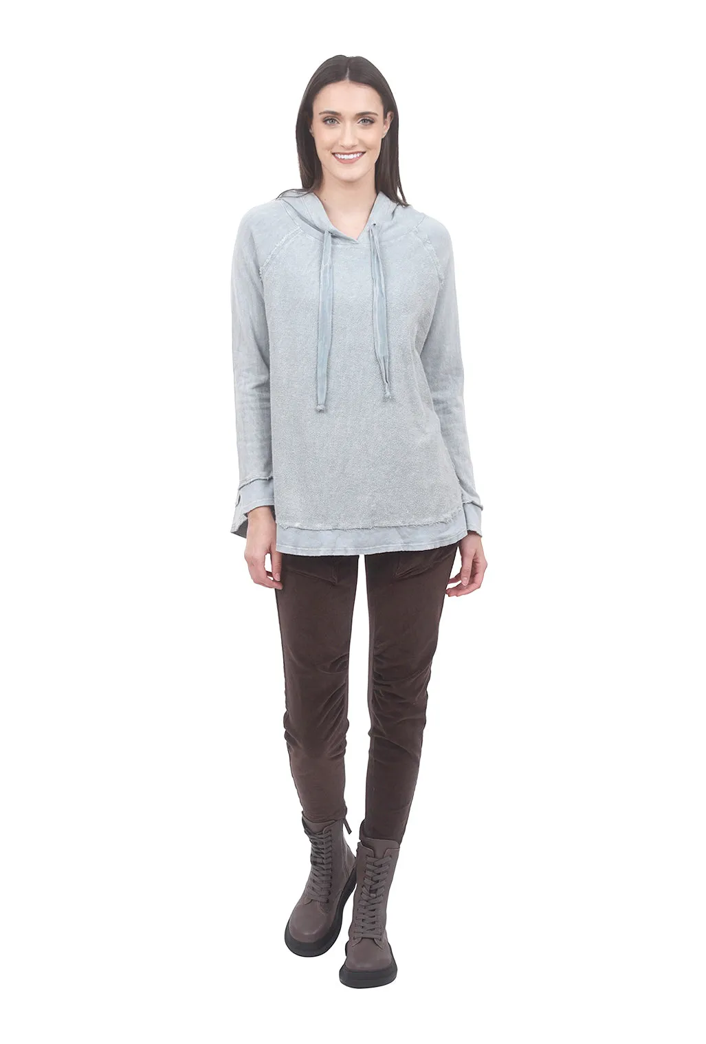 Mineral Wash Hoodie Sweatshirt, Sea Salt