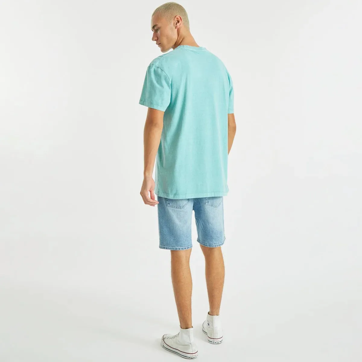 NOMADIC PARADISE Mens Always Relaxed Tee Shirt Pigment Aqua