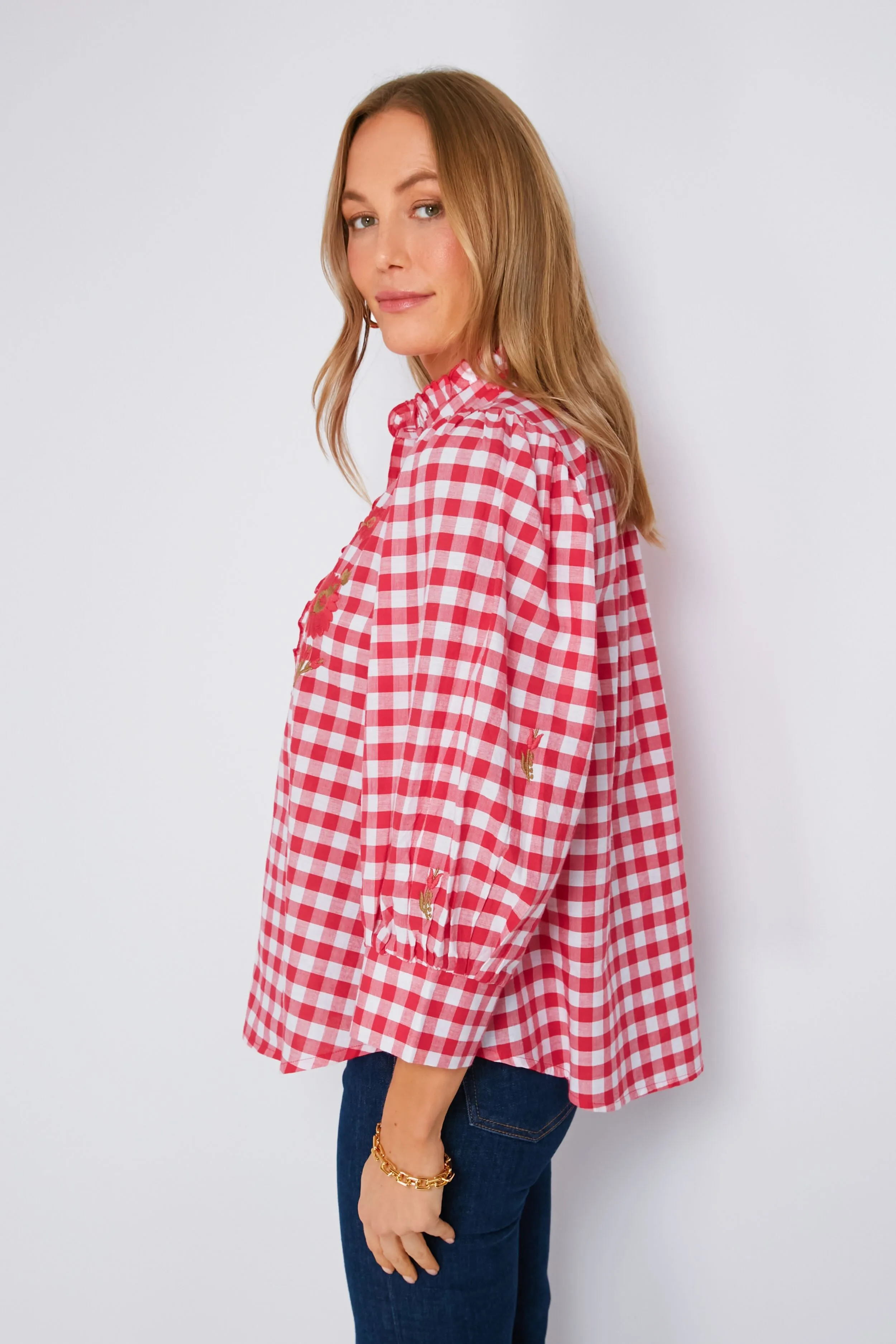 Red Polly Blouse