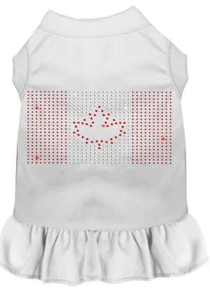 Rhinestone Canadian Flag Dress White Lg (14)