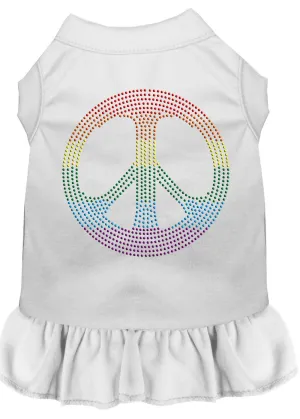 Rhinestone Rainbow Peace Dress White Xxl (18)