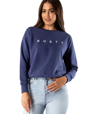 Rusty Essentials Crew Neck Fleece - Crown Blue