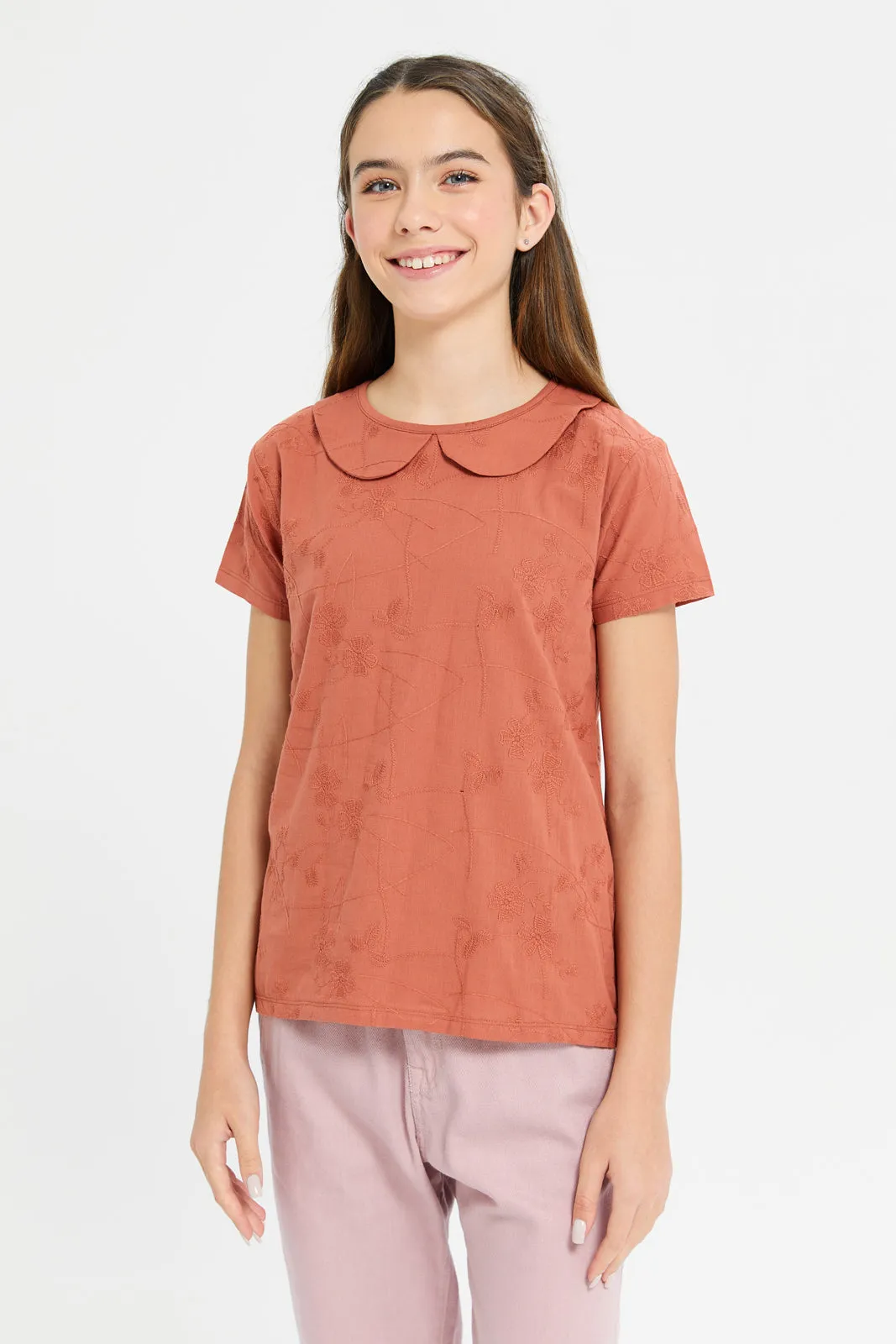 Senior Girls Brown Collared Blouse