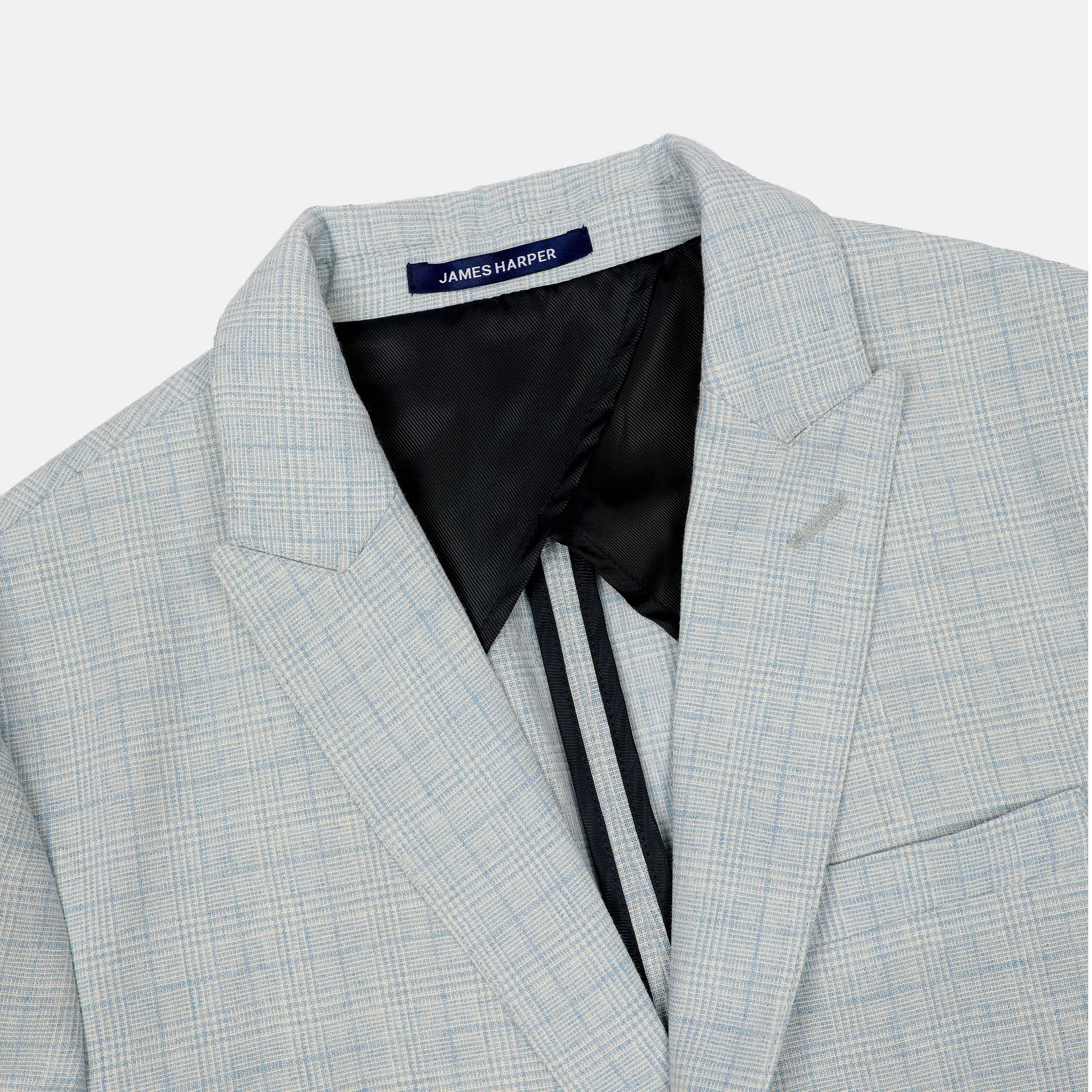 Sky Cotton Linen Peak Lapel Blazer