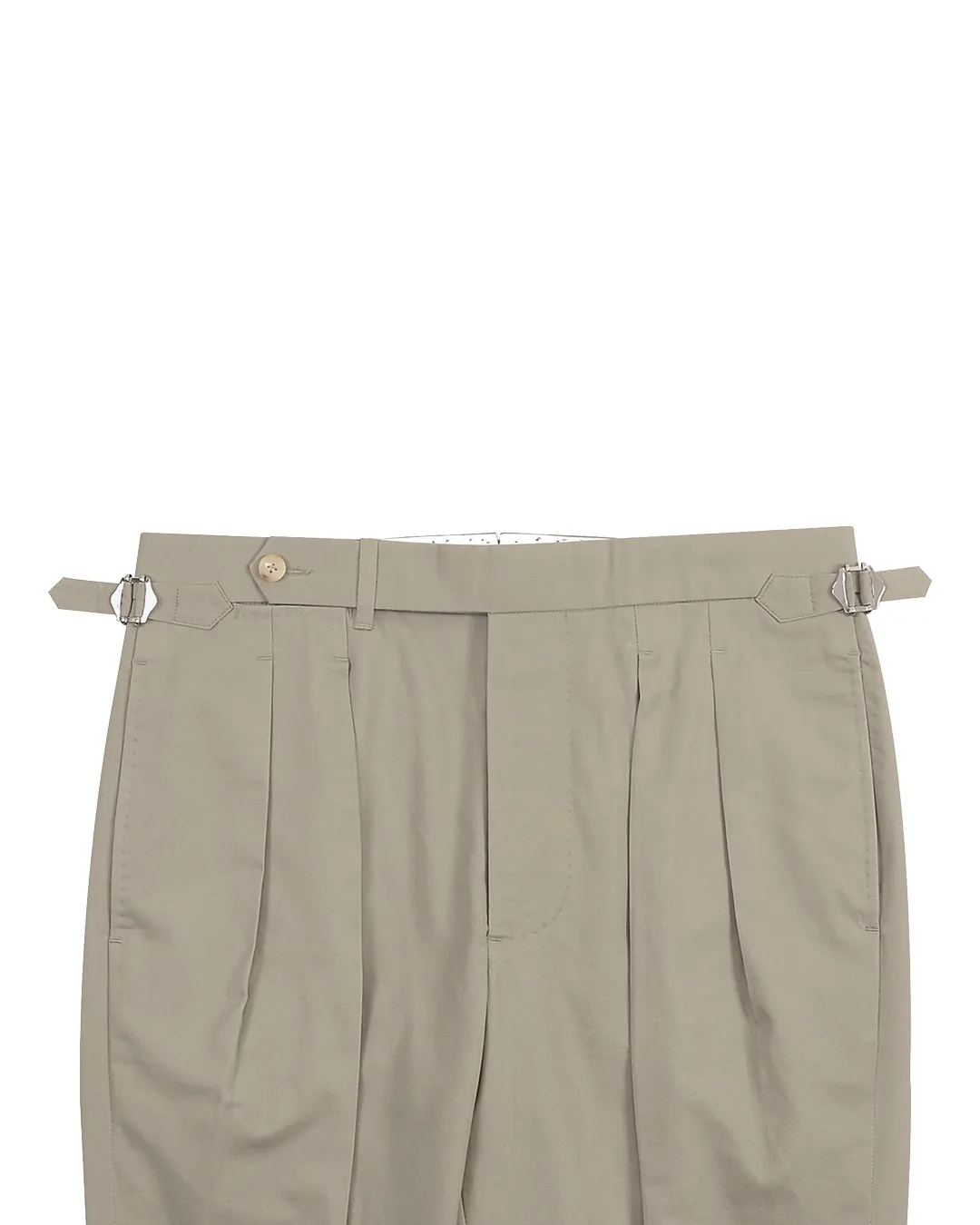 Soft Drab Cotton High Waisted Pant