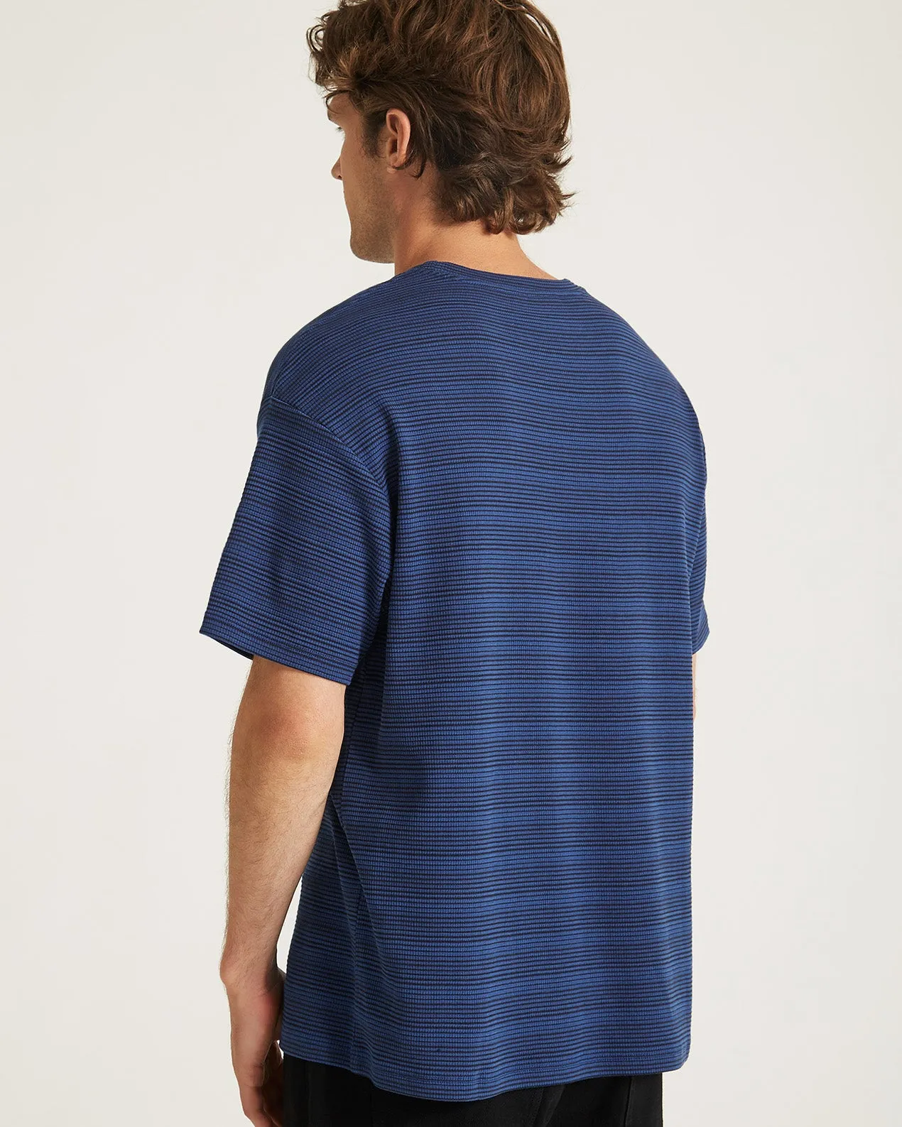 Striped Waffle Relaxed SS Tee