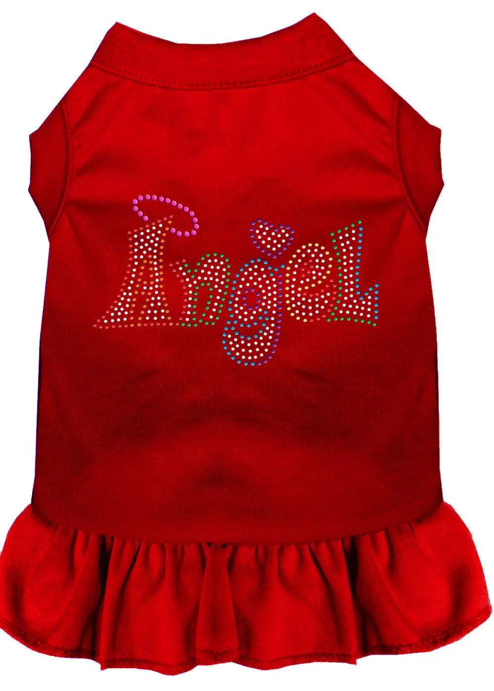 Technicolor Angel Rhinestone Pet Dress Red Lg (14)