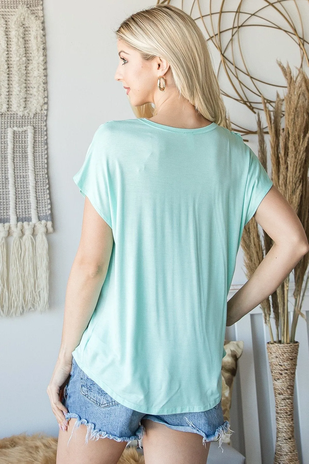 Women's Short Sleeve V Neck Top