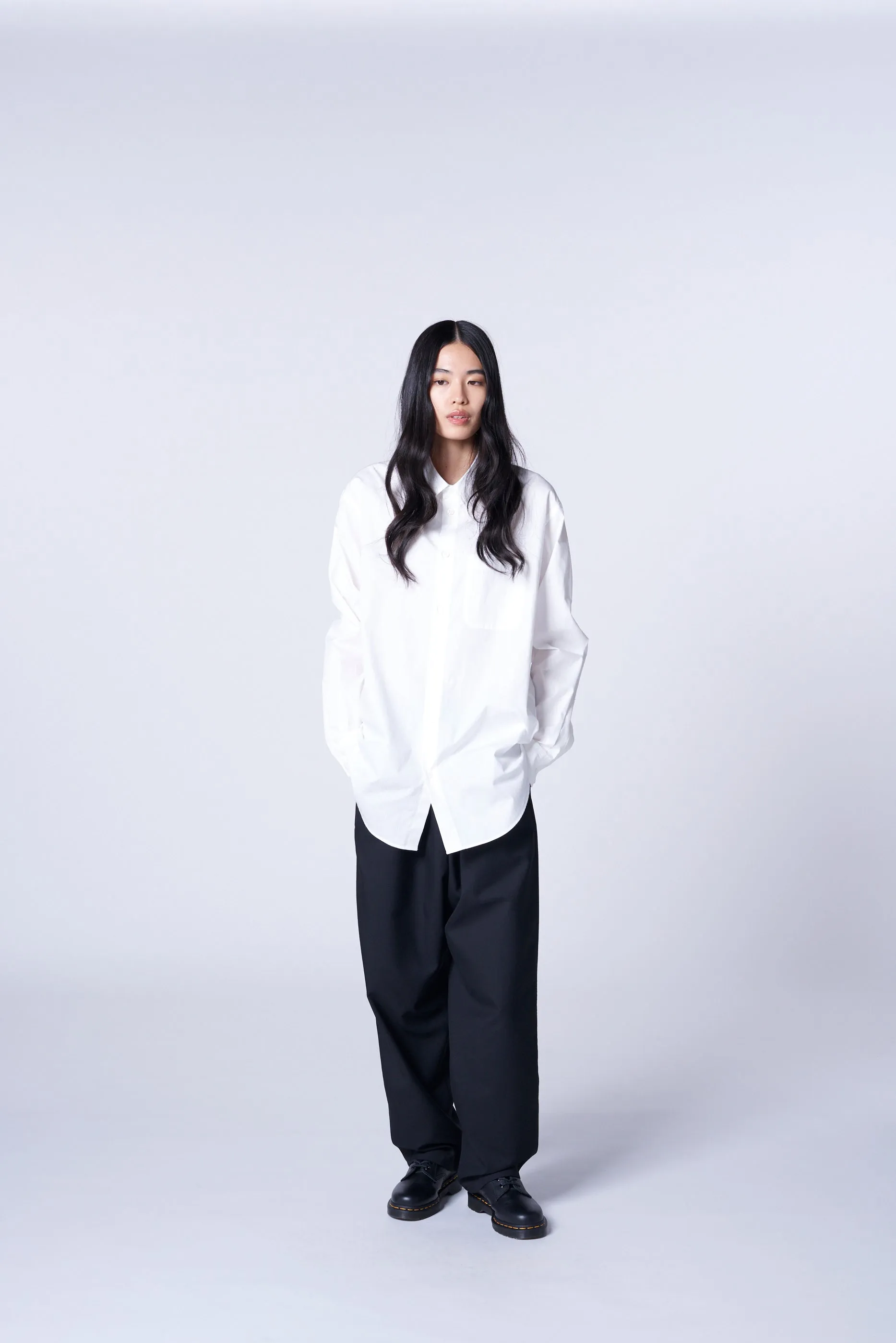 WOOL/POLYESTER GABARDINE DRAWSTRING PANTS